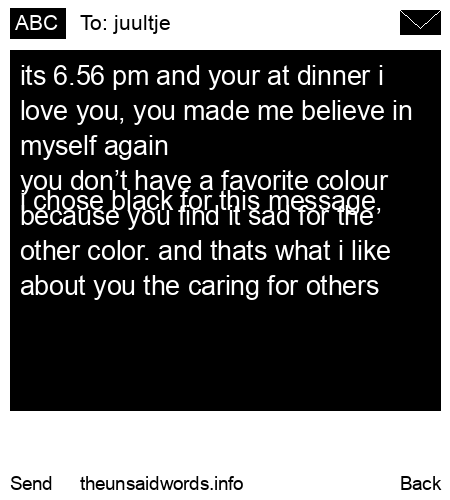 unsent message to juultje