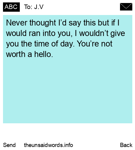 unsent message to J.V