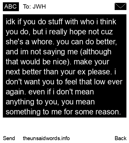 unsent message to JWH