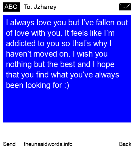 unsent message to Jzharey