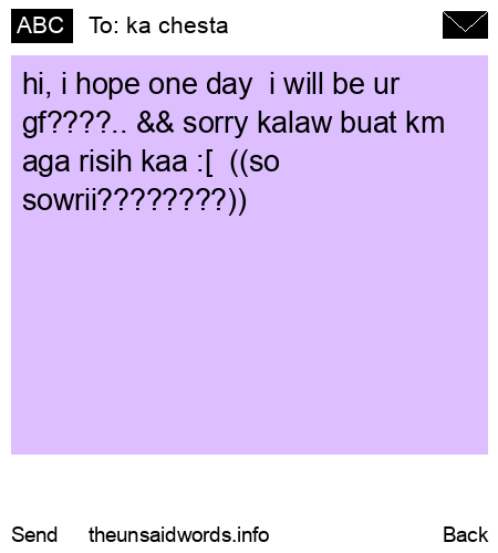 unsent message to ka chesta