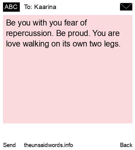 unsent message to Kaarina