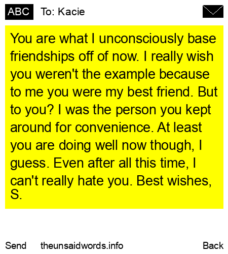 unsent message to Kacie