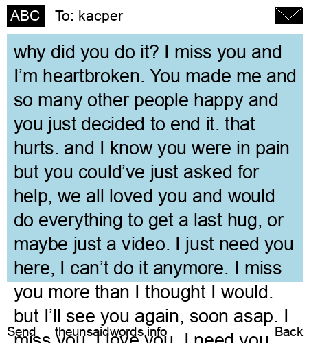 unsent message to kacper