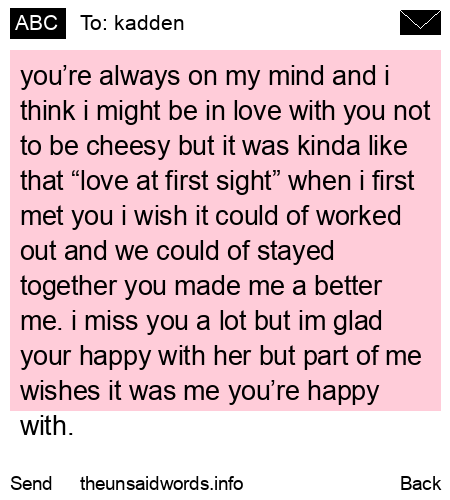 unsent message to kadden