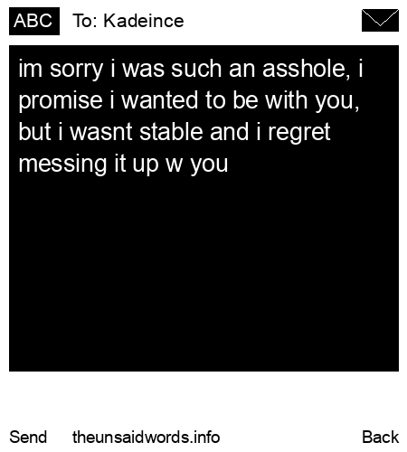 unsent message to Kadeince