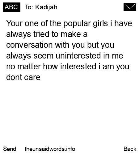 unsent message to Kadijah