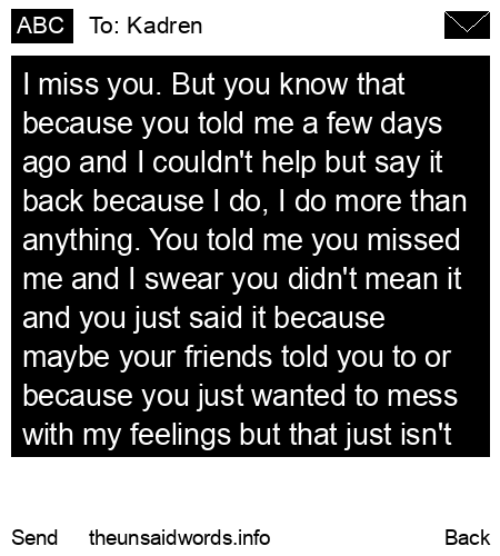 unsent message to Kadren