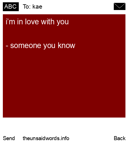 unsent message to kae