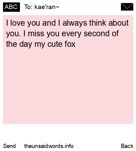 unsent message to kae'ran~