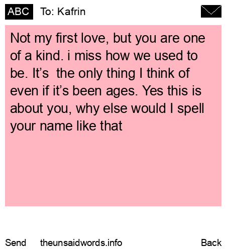 unsent message to Kafrin