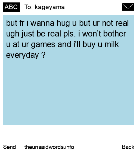 unsent message to kageyama