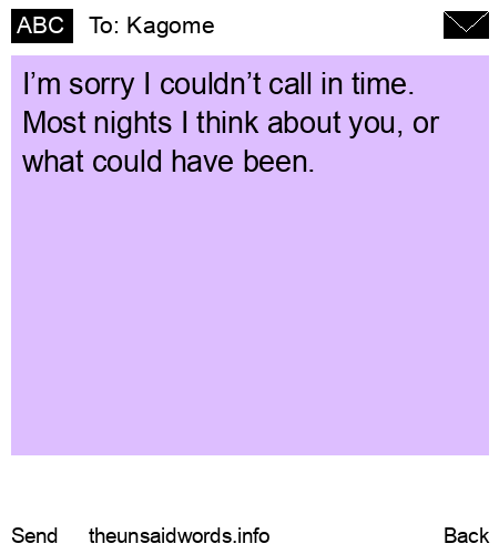 unsent message to Kagome 