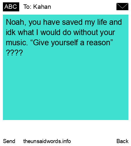 unsent message to Kahan