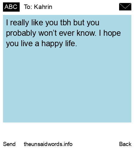 unsent message to Kahrin