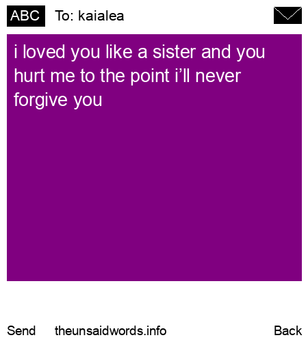 unsent message to kaialea