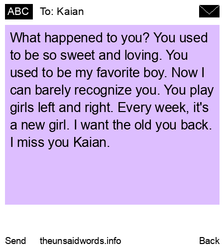 unsent message to Kaian