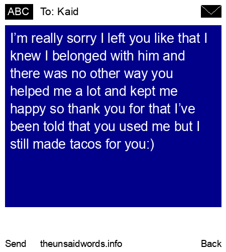 unsent message to Kaid