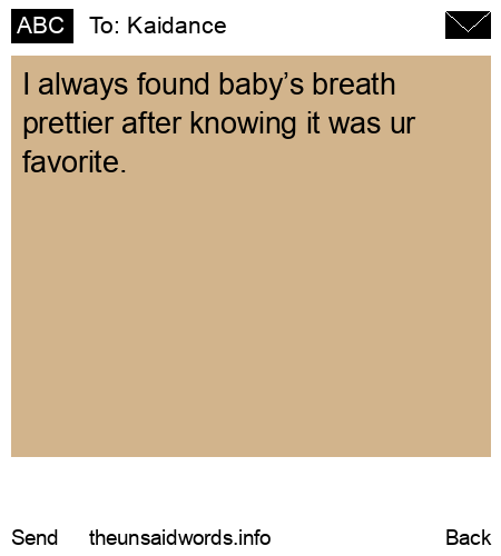 unsent message to Kaidance 