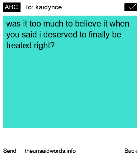 unsent message to kaidynce
