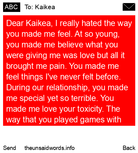 unsent message to Kaikea