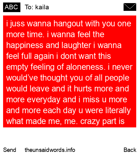 unsent message to kaila