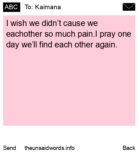 unsent message to Kaimana