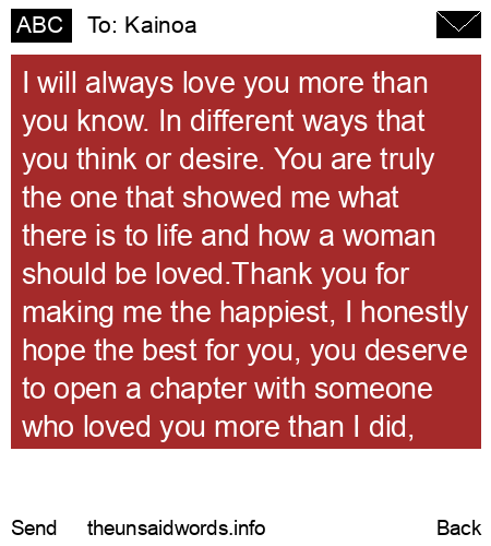 unsent message to Kainoa
