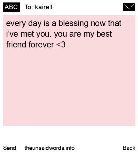 unsent message to kairell