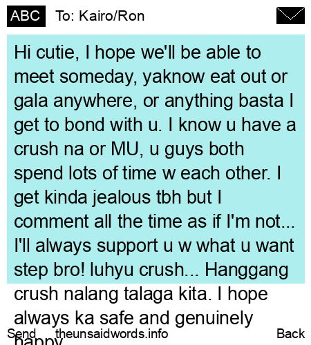 unsent message to Kairo/Ron