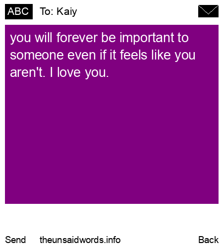 unsent message to Kaiy