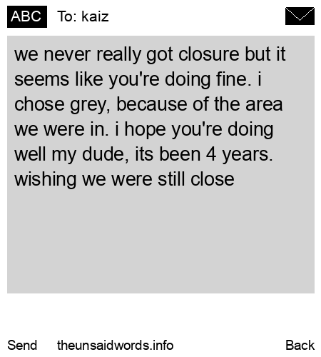 unsent message to kaiz