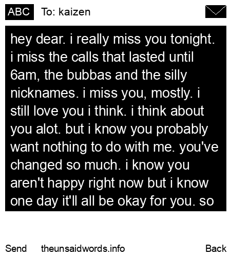 unsent message to kaizen