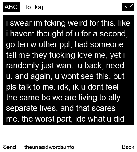 unsent message to kaj