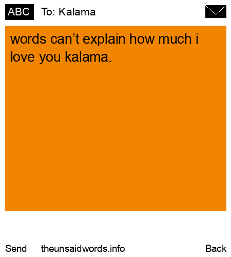 unsent message to Kalama