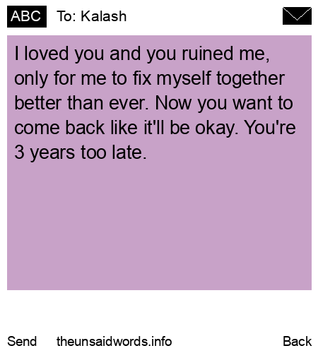 unsent message to Kalash