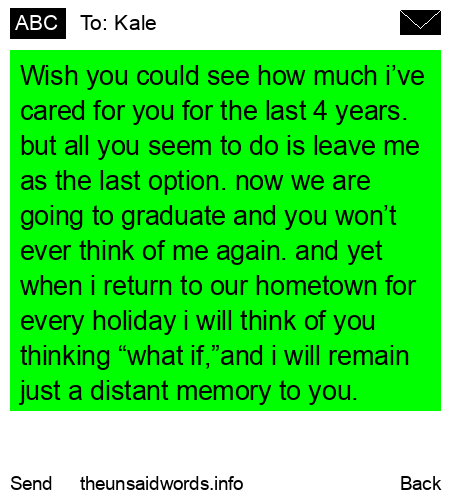 unsent message to Kale