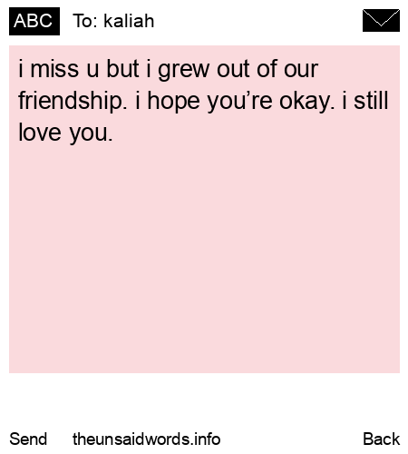 unsent message to kaliah