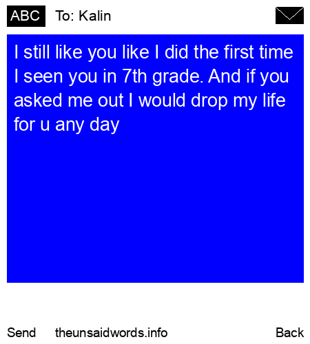 unsent message to Kalin