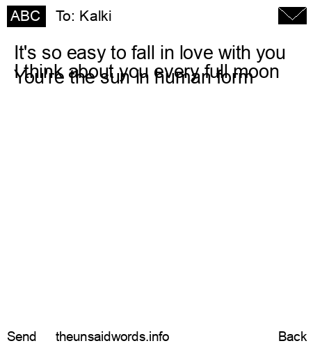 unsent message to Kalki
