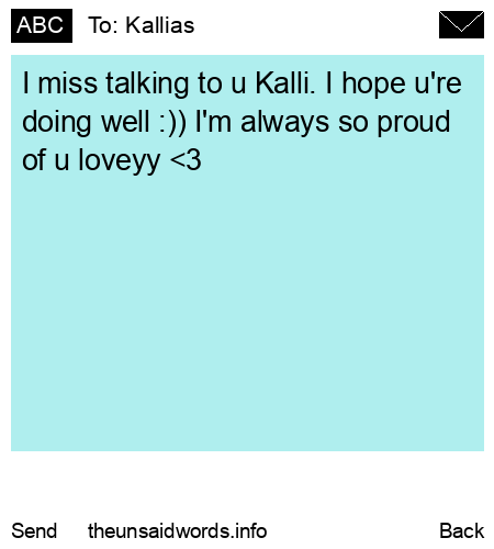 unsent message to Kallias