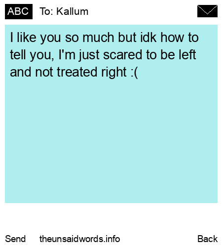unsent message to Kallum 