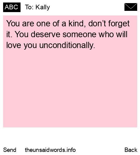 unsent message to Kally