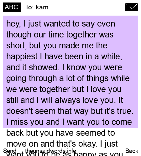unsent message to kam
