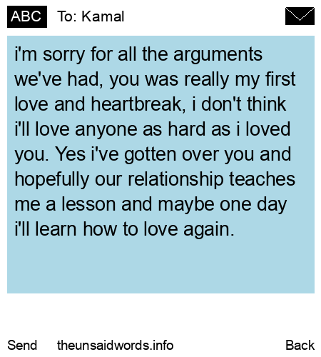 unsent message to Kamal