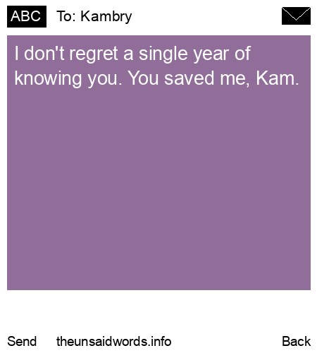 unsent message to Kambry
