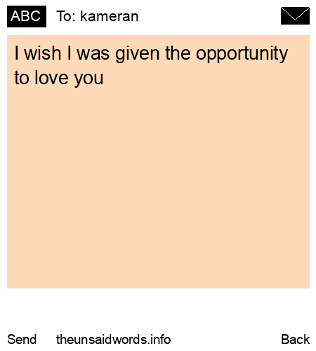 unsent message to kameran