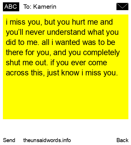 unsent message to Kamerin