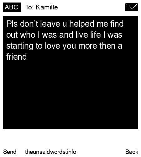 unsent message to Kamille