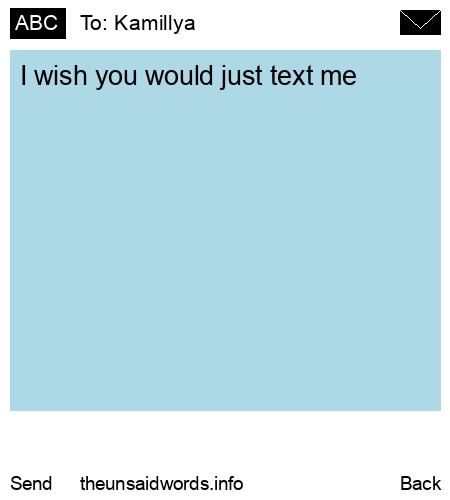 unsent message to Kamillya